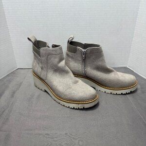 Sonoma Ortholite ECO Banana Gray Faux Suede Chelsea Boot Bootie Women's Size 8M